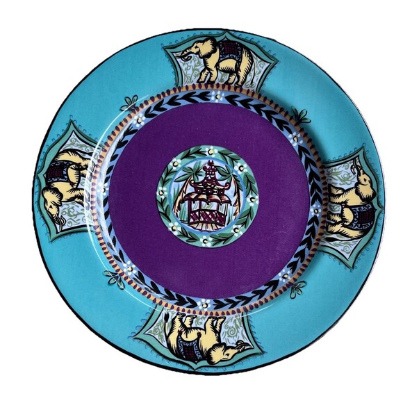 Essex Collection Katmandu by Kate Williams 8" Exotic Chinoiserie Plates Set of 4 - Picture 3 of 9